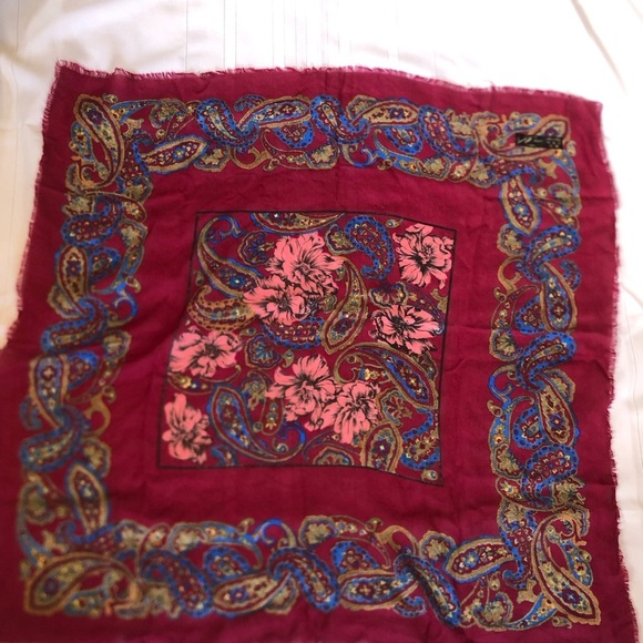 Vtg Emanuel Geraldo Paisley Print Scarf - Picture 6 of 9